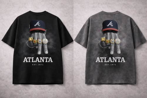Atlanta Vs Tee Grey w/ Black Font
