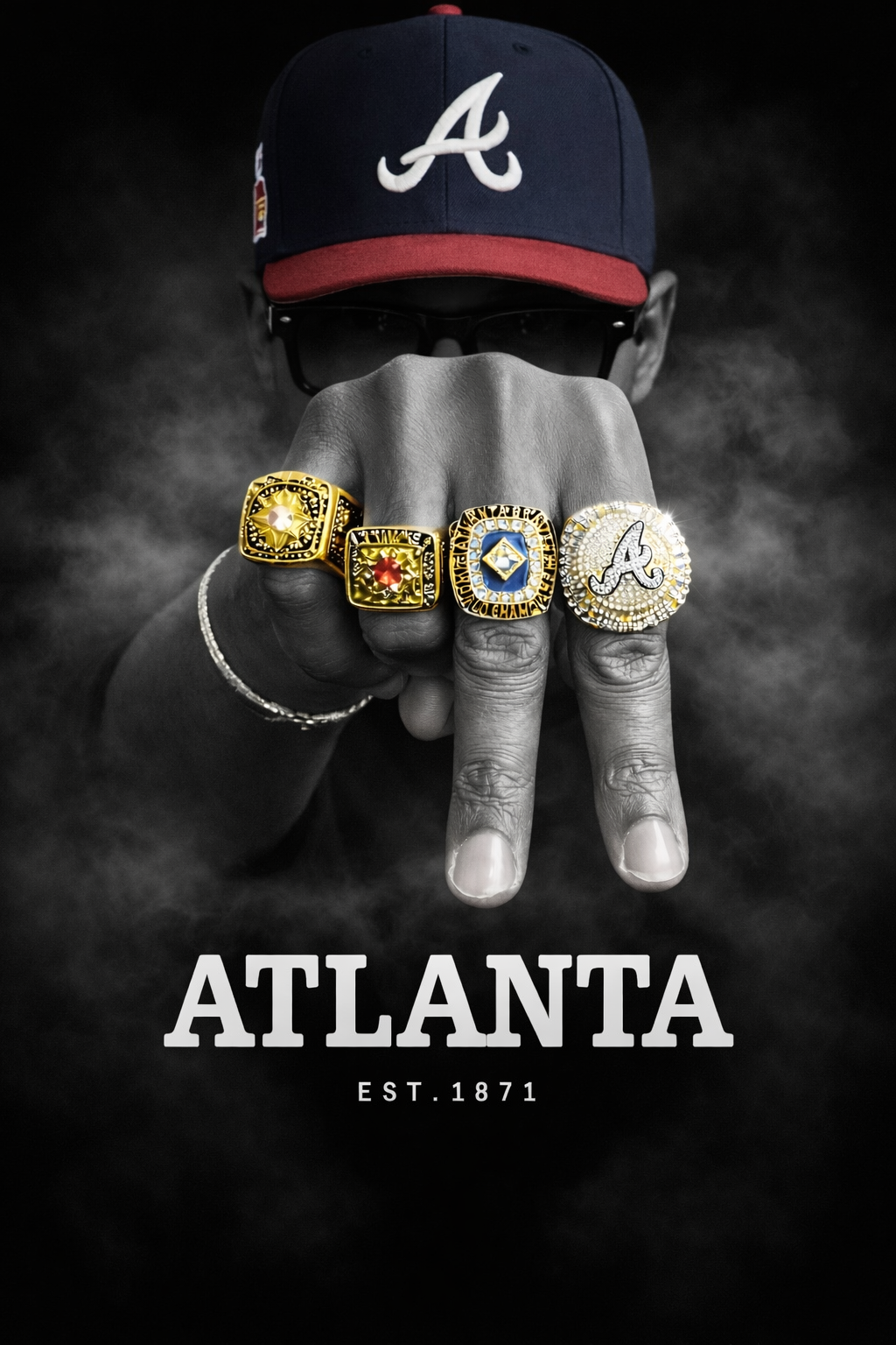 Atlanta Vs Tee Grey w/ Black Font