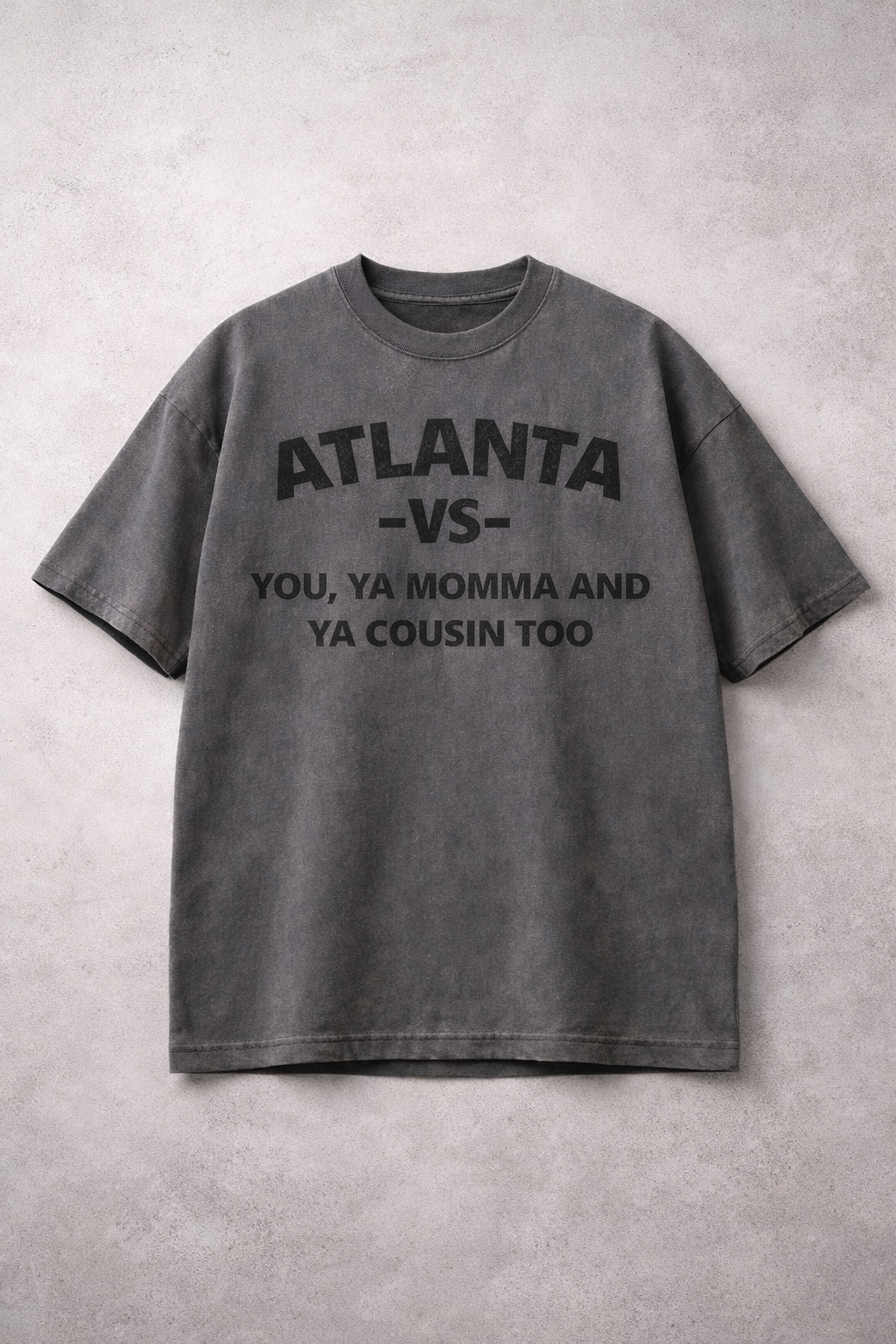 Atlanta Vs Tee Grey w/ Black Font